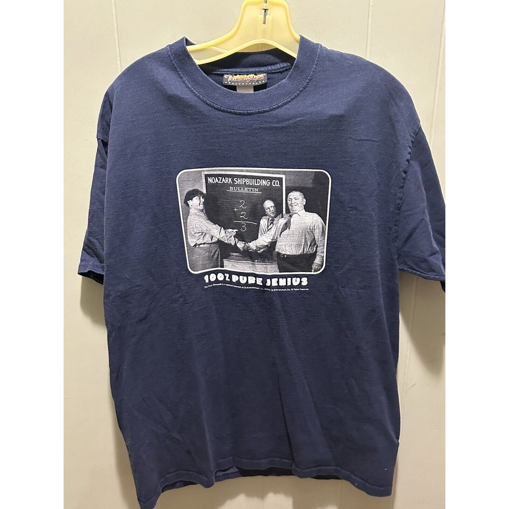 2003 Three Stooges 100% Jenny’s Men’s Shirt Size Med Blue C3 Entertainment